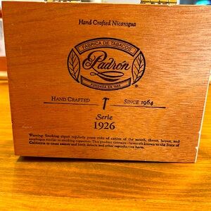Padron Series Brown And Black Wooden Flip top Cigar Box